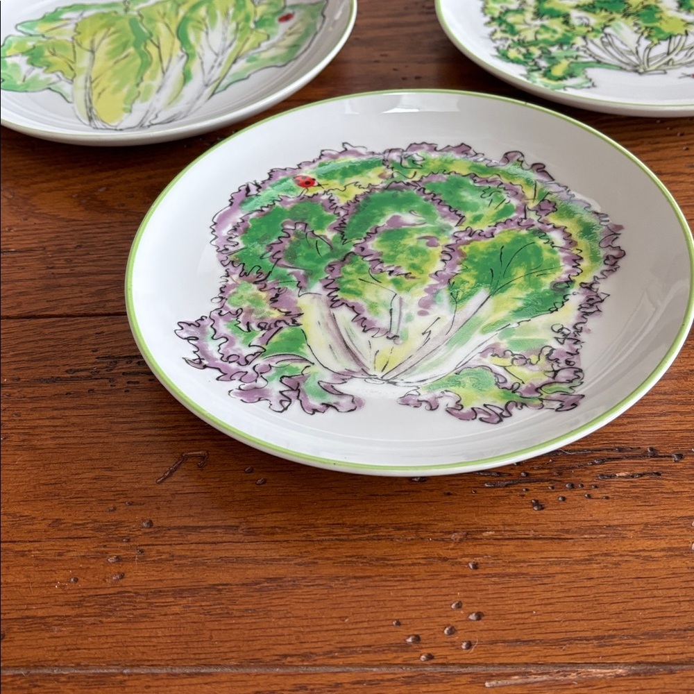 Laitue Taste Setter by Sigma 7.5” Lettuce Salad Plates Ladybug 321 Set of 6 VTG - Picture 6 of 13